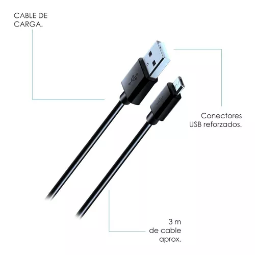 Cable de Carga USB-microUSB 3M para Mando PS4™ - Versus Gamers