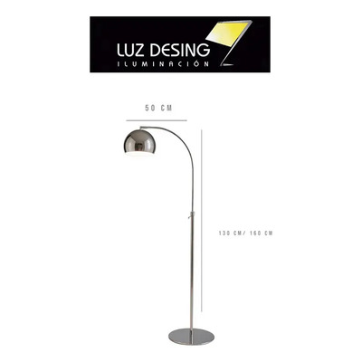 Lampara De Pie Arco Small Cromo Moderna Apto Led Luz Desing Cromo Acero