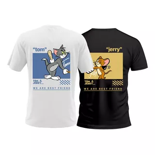 Kit 2 Camisas Tom E Jerry Masculina + Feminina Casal
