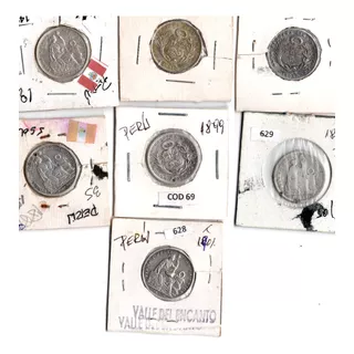 7 Unidad  Monedas Peru  Quinto Sol  Plata Diferete Años