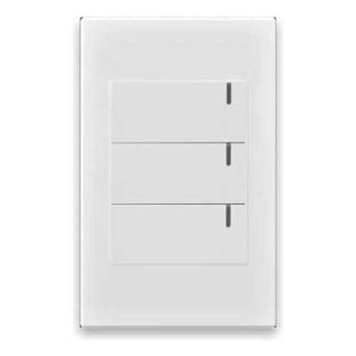 Interruptor Triple Conmutable Blanco Premium White De Lujo