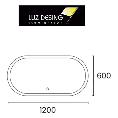 Aplique Espejo Luz Led Tactil Ovalado Horizontal Baño N10