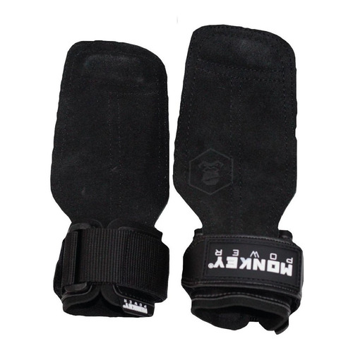 Straps Callera Monkey Power Soporte Agarre Gym Crossfit Color Negro Talla M Muñeca 18-23cm Palma 13-17cm