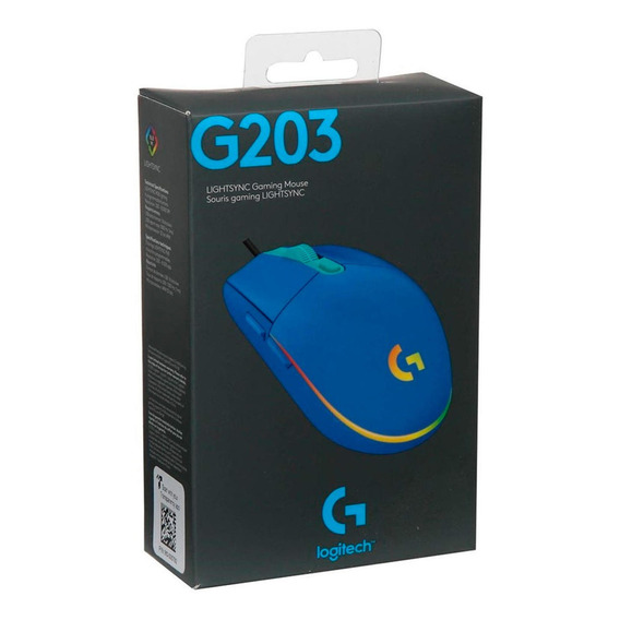 Mouse Gamer Logitech G203 Rgb Light Optical 800 Dpi Rgb Azul