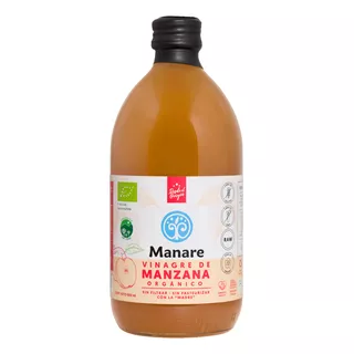 Vinagre De Manzana Orgánico 500  Manare Con Madre Sin Gluten