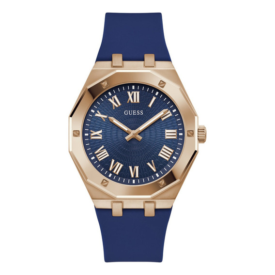 Reloj Guess Hombre Relojes Para Caballero Dorado Elegante Correa Azul