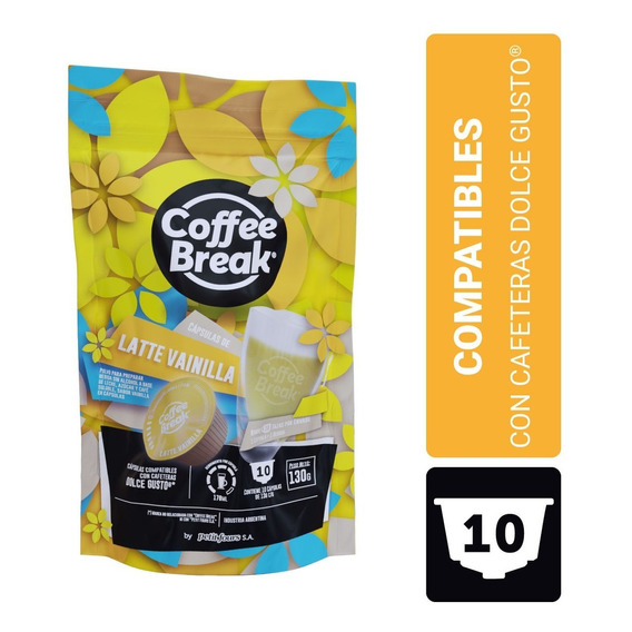 Capsulas Coffee Break Comp Dolce Gusto X10 U Latte Vainilla