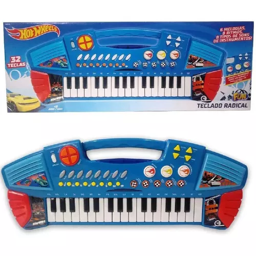 Brinquedo Musical Teclado Infantil Hot Wheels Radical Fun