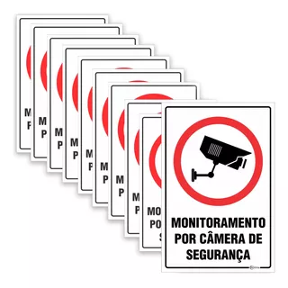 Kit 10 Placas Monitoramento Por Câmera De Segurança