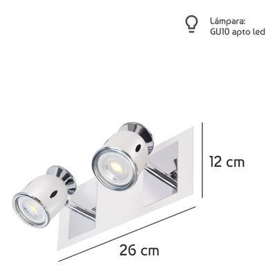 Aplique Niza 2 Luces Blanco Apto Led Movil Luz Desing