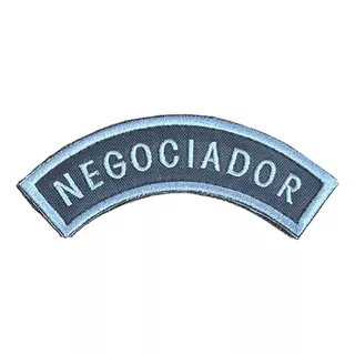 Parche Bordado Medialuna Negociador Distintivo Brazo Color Gris