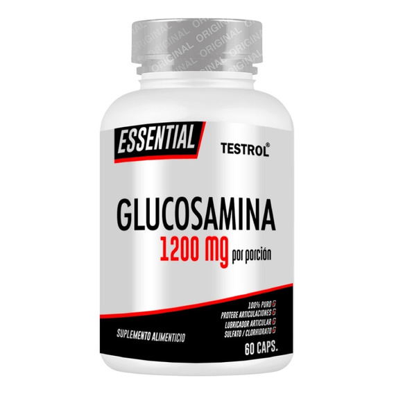 Glucosamina 1200 Mg | Testrol | Essential | 60 Caps Sin sabor