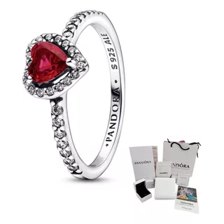 Anillo Pandora  Corazón Elevado Rojo San Valentin Amor