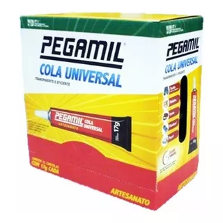 Caixa Fechada Cola Pegamil 17g Artesanato - Kit 12 Unidades