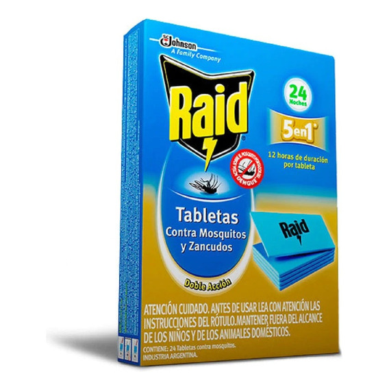 Raid Contra Mosquitos Y Zancudos 24 Noches Tabletas