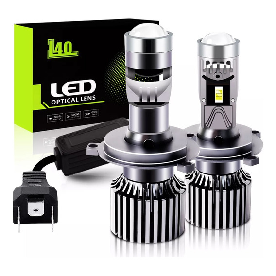 Faros Led H4 Mini Proyector Alto Y Bajo De La Lupa Focos Kit