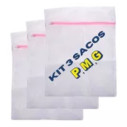 Kit 3 Sacos Protetor Para Lavar Roupas Delicadas P, M E G