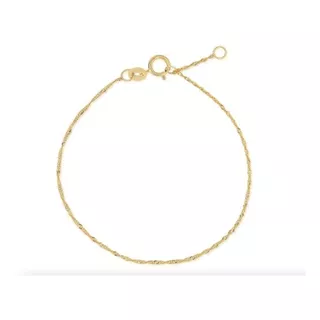 Pulsera Hombre Mujer Oro 18k Singapur Pulseras Selladas 22cm