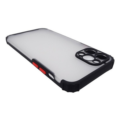Carcasa Para iPhone 12 Pro Tpu Reforzado Protección Cámara Color Negro Borde Color