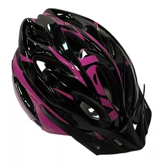 Casco Venzo P/ Ciclista Talle M  Color Negro-c/rosa Works!