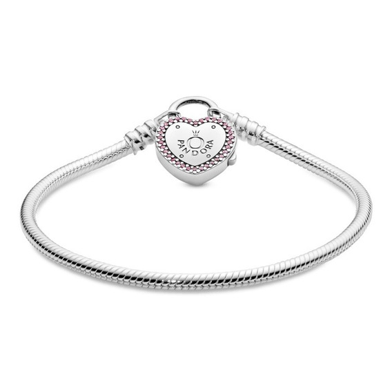 Pulsera Pandora Candado Corazón Zirconia Moment Plata 9.25