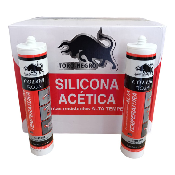 Silicona Roja Alta Temperatura 345 C/ Rojo 300ml Caja 24unid