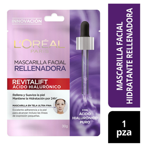 Mascarilla Facial Loreal Paris Revitalift Ácido Hialurónico Tipo de piel Normal