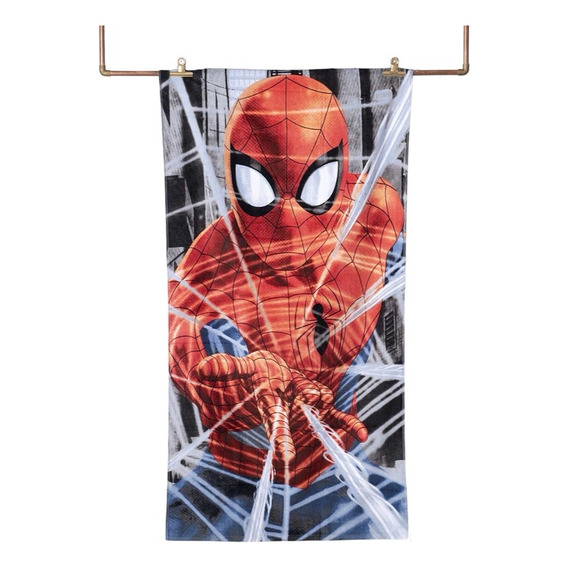 Paño Toalla De Baño Spiderman 70x140 Algodon Playa Verano