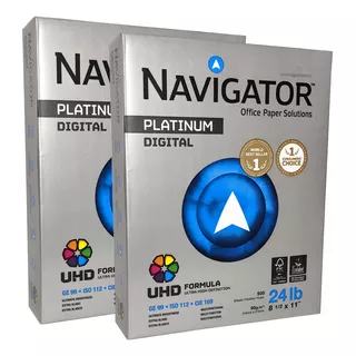 Papel Bond Carta 90g Navigator 2 Paquetes De 500 Hojas Plati