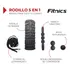 Rolo Rodillo Fitnics foam roller masajeador pilates set full color negro