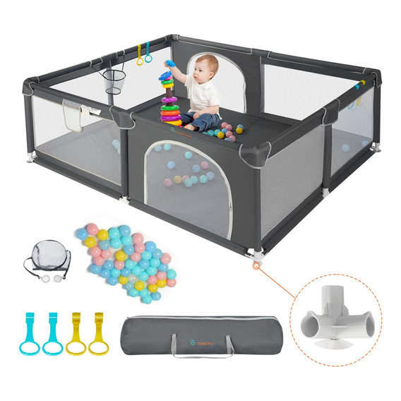 Corralito De Juegos Para Bebes Comomy, Gris Oscuro C