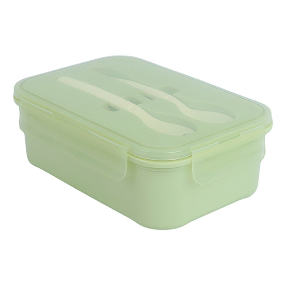 Miniso Contenedor De Alimentos En Forma Rectangular Con Cubi Color Verde