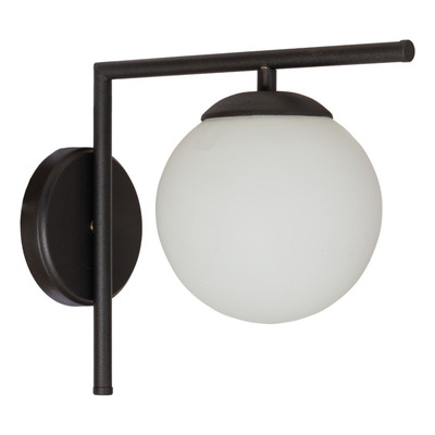 Aplique World Cromado Apto Led Pared Deco Globo Opal 15cm