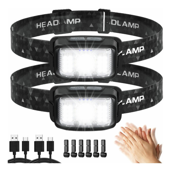 Lámpara De Cabeza Led 15000lm 16 Modos Usb Recargable 2pzs