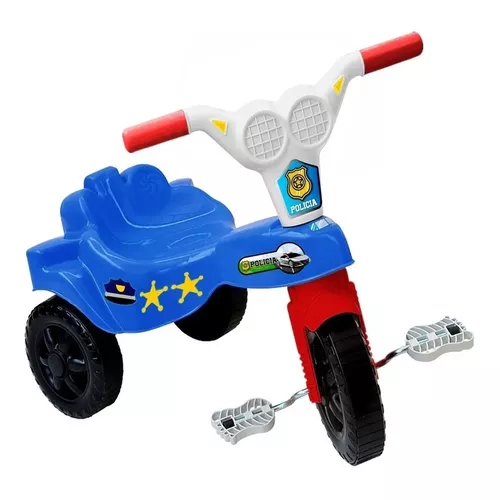 Triciclo Motoca Infantil Menino Policial Azul - Kepler