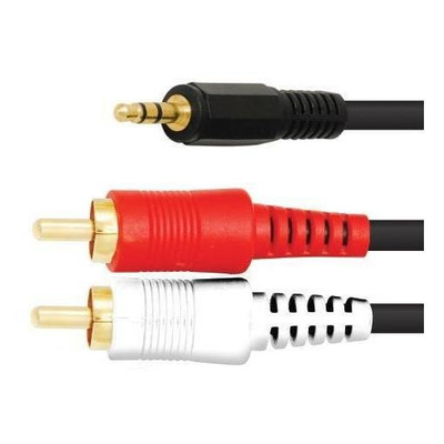 Cable Auxiliar 1 Plug 3.5mm Maho A 2 Plug Rca Macho 1.8m Kap