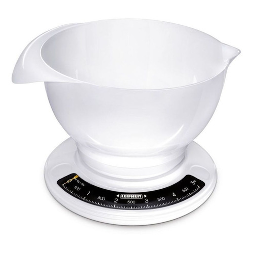 Balanza de cocina analógica Leifheit balanza Balanza analógica pesa hasta 5kg blanca