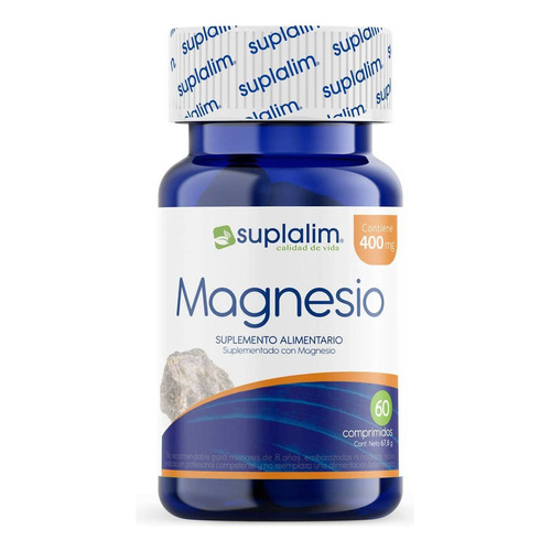 Magnesio 400mg 60 Comprimidos - Suplalim Sabor Sin Sabor