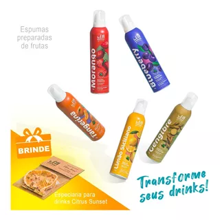 Kit Espumas Para Drinks 5 Sabores Linha Completa Begin!