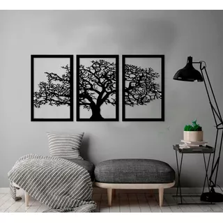Conjunto De Placas Decorativas Quadro Árvore Da Vida Mdf 3mm