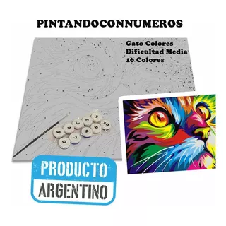 Kit Pintando Con Números 27 - Gato Colores