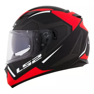 Capacete Ls2 Ff320 Stream Edge Preto/cinza/vermelho Fosco