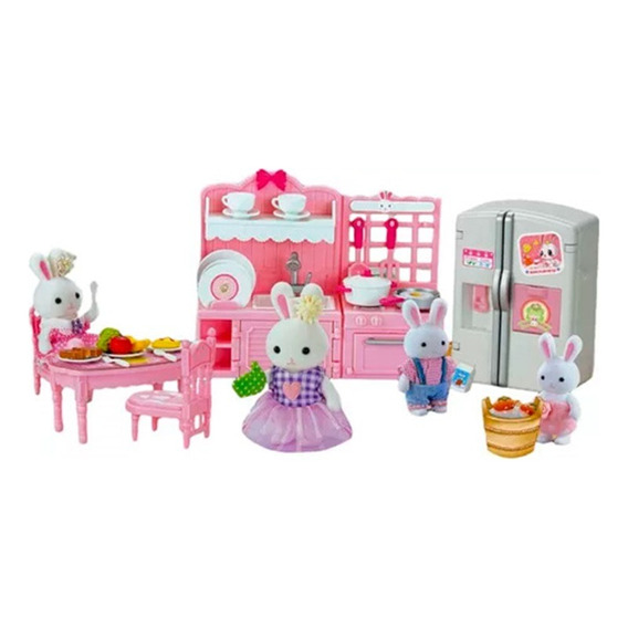 Playset Bay Dreamy Conejos Con Accesorios De Cocina Ub