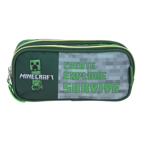 Lapicera Escolar Estuche Chenson Minecraft Mc65656-g Ces Color Verde