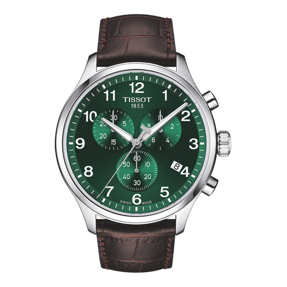 Reloj Hombre Tissot T116.617.16.092.00 Crono Xl Classic Color de la correa Marrón Color del bisel Plateado Color del fondo Verde