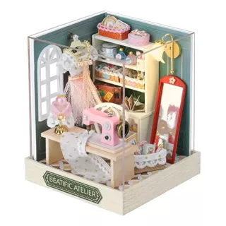  Miniatura Dollhouse Realista Mini 3d Casa Madeira 3 Opcoes