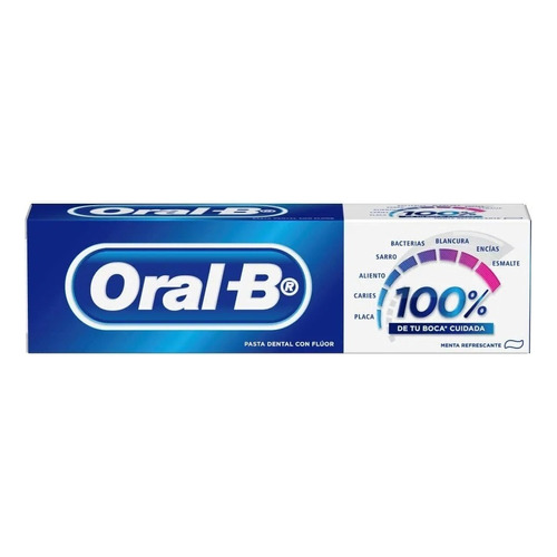 Pasta Dental Oral B 100% Boca Cuidada X 66 Ml