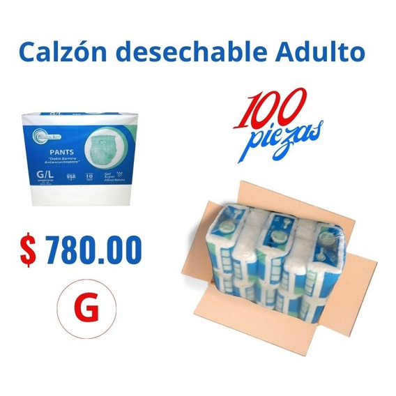  Calzón  Desechable  Adulto Grande 100 Pzas 