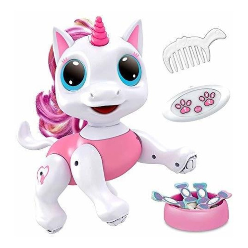 Power Your Fun Robo Pets Unicorn Toy Para Niñas Y Niños - Ro Color White And Pink