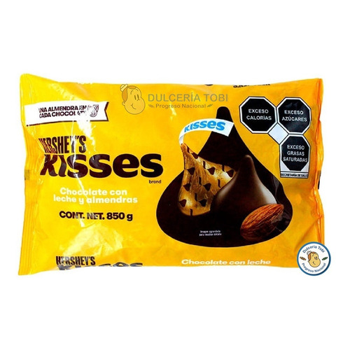 Chocolates Kisses De Hershey's Leche Y Almendras 850g.